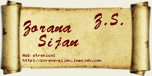 Zorana Šijan vizit kartica